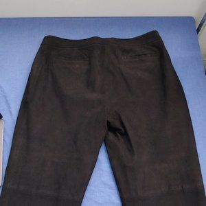 DKNY 	Suede Black 100% Leather Slacks
